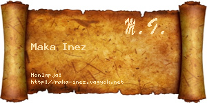 Maka Inez névjegykártya